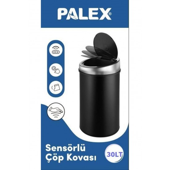 PALEX SENSÖRLÜ ÇÖP KOVASI 30 LT SİYAH