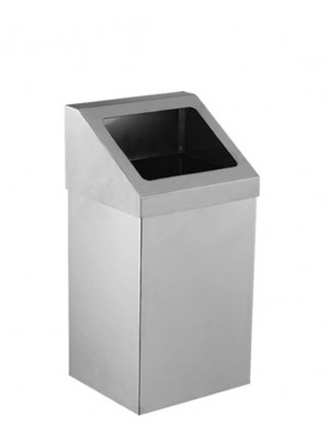 Krom Açık Çatı Kapaklı Çöp Kovası 36 Lt.