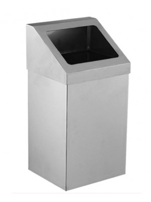 Krom Açık Çatı Kapaklı Çöp Kovası 54 lt