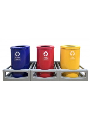 Geri Dönüşüm 3 Lü Set Boyalı Çöp Kovası