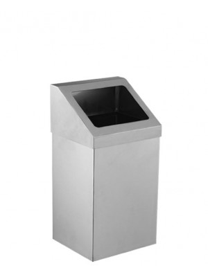 Krom Açık Çatı Kapaklı Çöp Kovası 25 Lt.